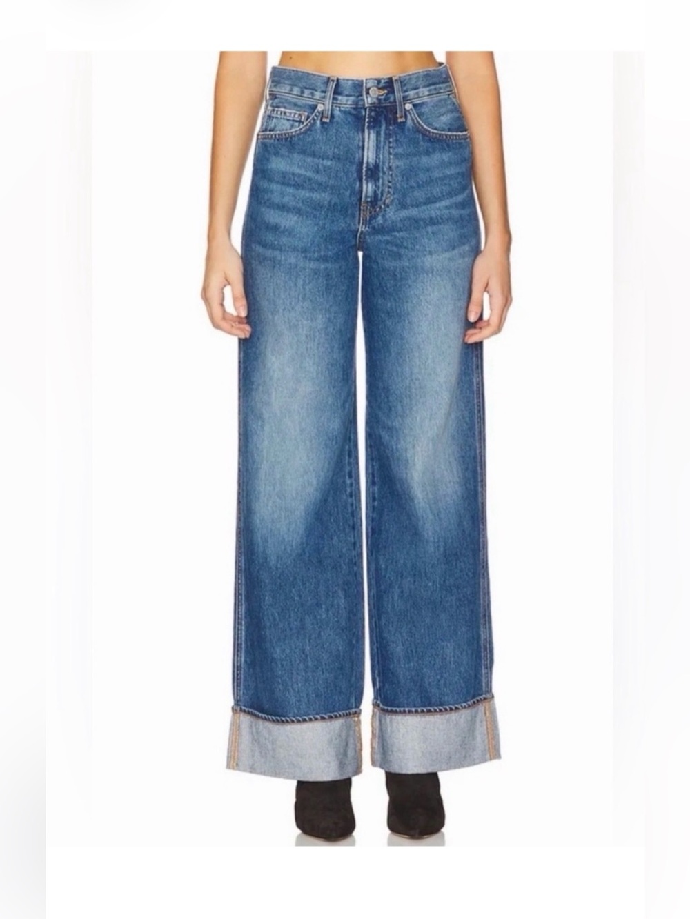 Veronica Beard Taylor Wide Leg High-Rise Jean in Rebel Stone